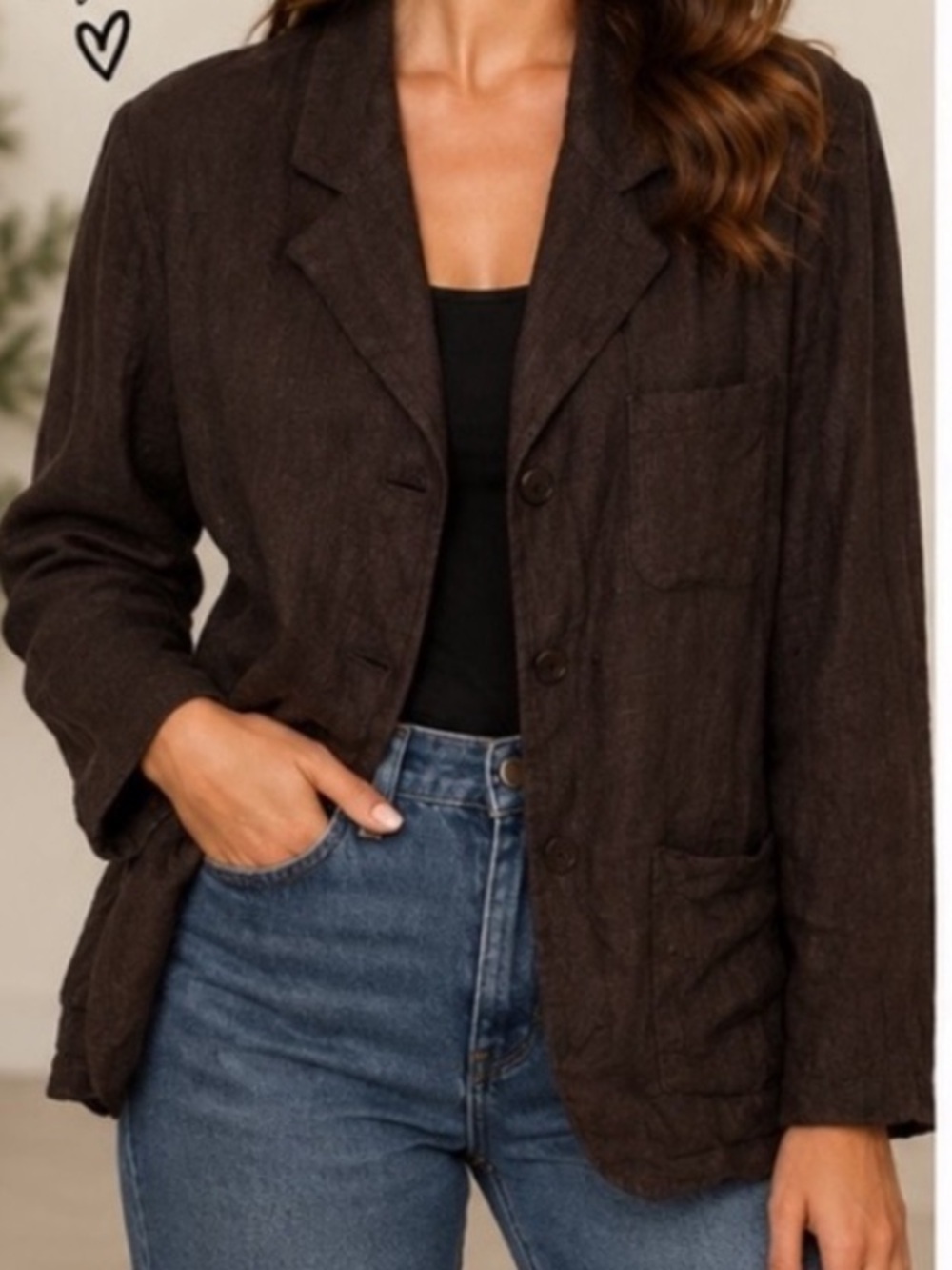 Vintage The Limited America Linen Brown Blazer‎